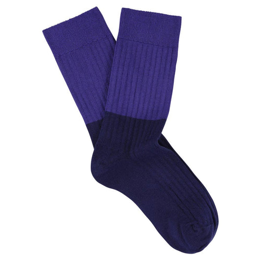 Dames Blok Sokken - Blauw / Paars