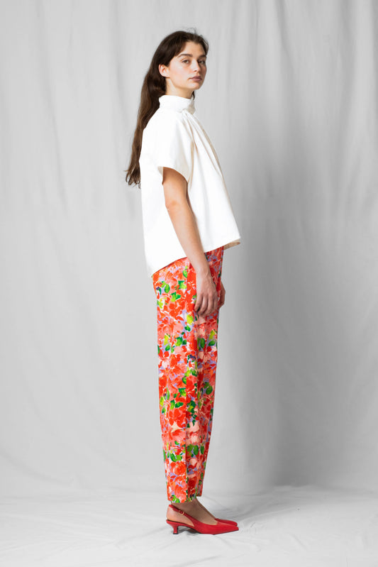 Ecru Short-sleeve bowie shirt from the SS26 limited collection with numbered pieces by STEF SERIES shown from the side.