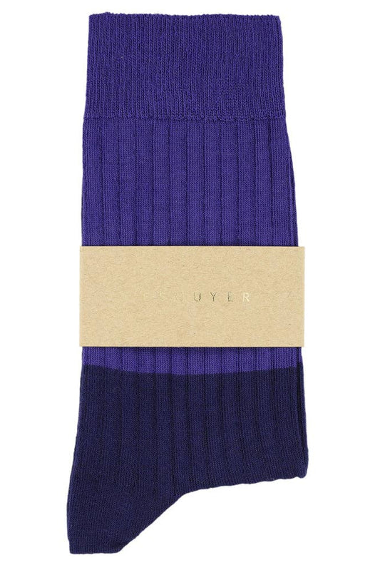 Dames Blok Sokken - Blauw / Paars